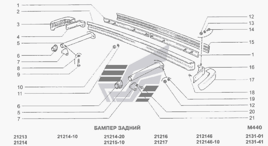 Схема Бампер задній » Кузов для ВАЗ-21213-214i