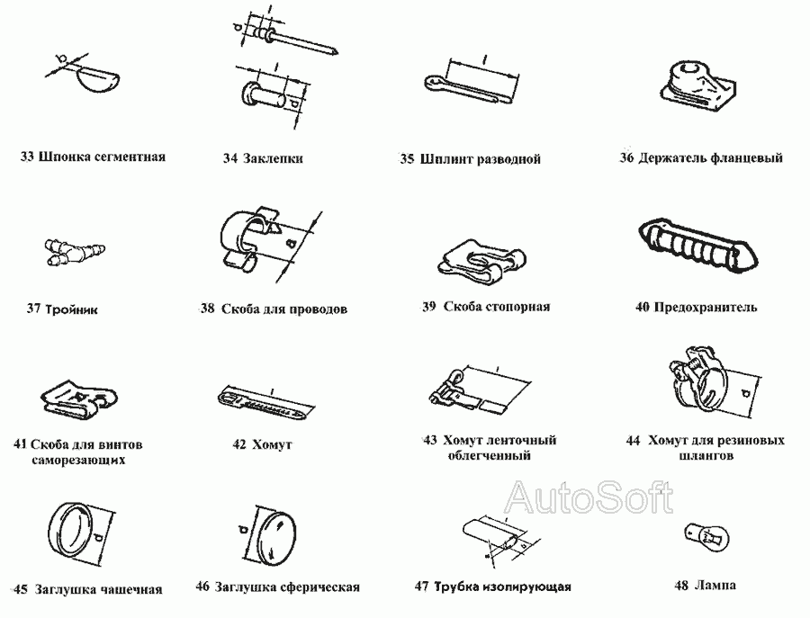 Схема Прочие детали » Стандартные детали для ВАЗ-2108
