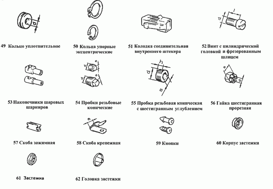 Схема Кільця, гвинти, гайки » Стандартні деталі для ВАЗ-2105