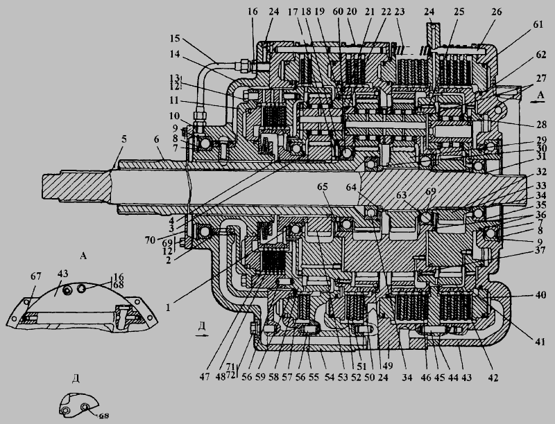 Схема Коробка передач планетарная » Трансмиссия для Т-35.01Я