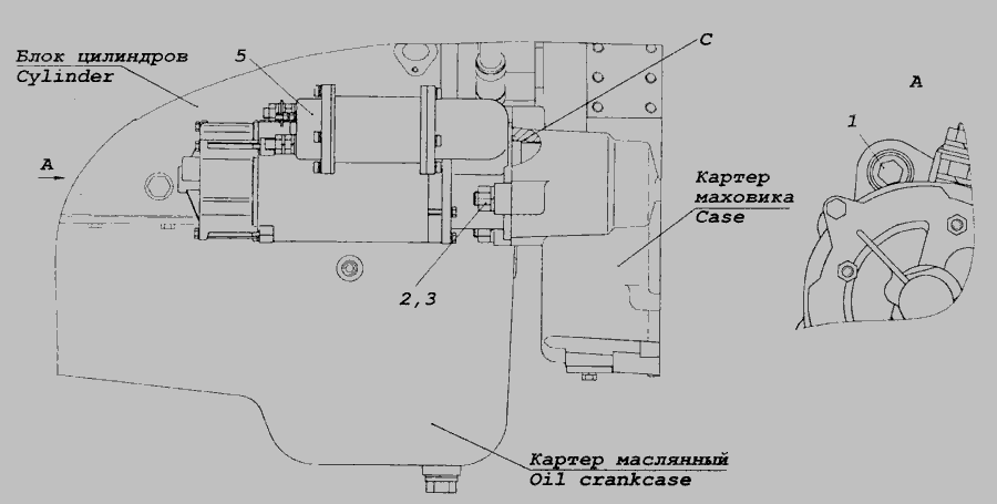 Схема 740.50-3708005 Встановлення стартера » Електроустаткування для 740.30-260 (Євро 2)