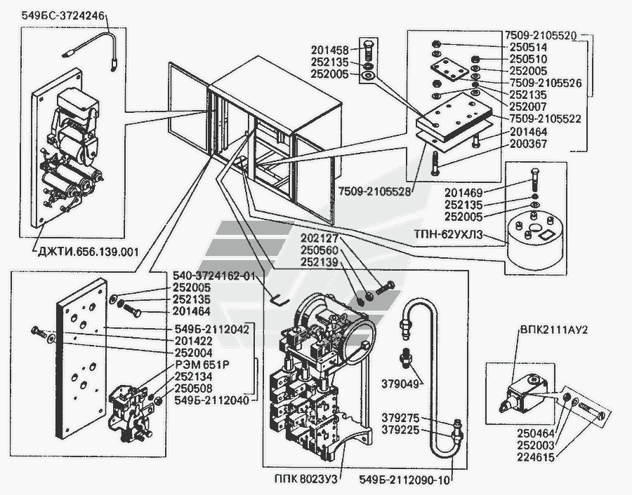Схема Апаратура пускорегулююча » Електроустаткування для БЕЛАЗ-7512