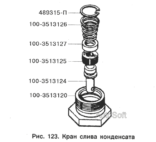 Схема Кран слива конденсата » Управление рулевое для ЗИЛ-133Г40
