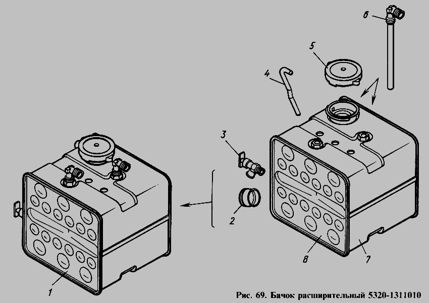 Схема Бачок розширювальний » Двигун для КамАЗ-4310