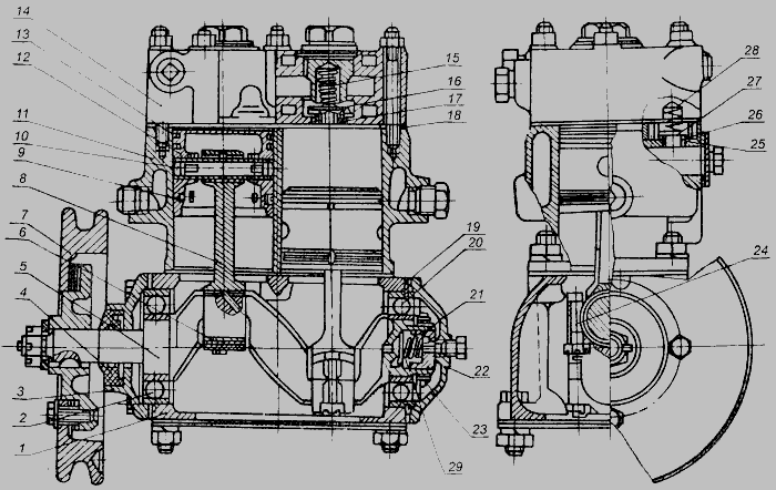 Схема Компресор 500-3509015-Б1 » Управління рульове для МоАЗ-7505