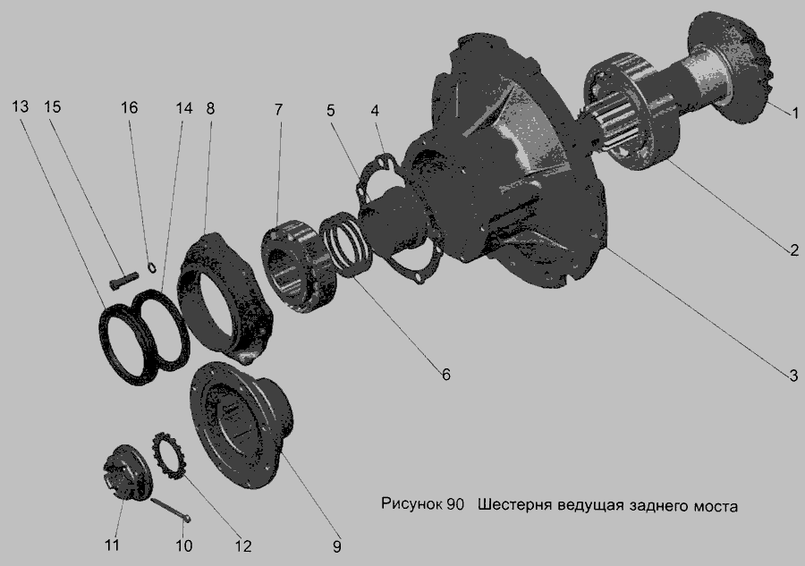 Схема Шестерня провідна заднього моста 152-2402021 » Коробка передач для МАЗ-103