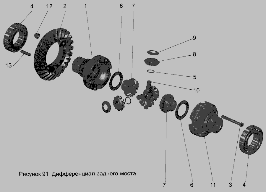 Схема Дифференциал заднего моста 5440-2403010 » Коробка передач для МАЗ-103