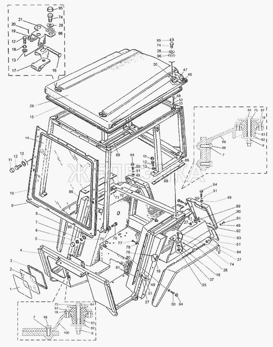 Схема Кабина (тент) » Кабина для МТЗ-310, 320, 321