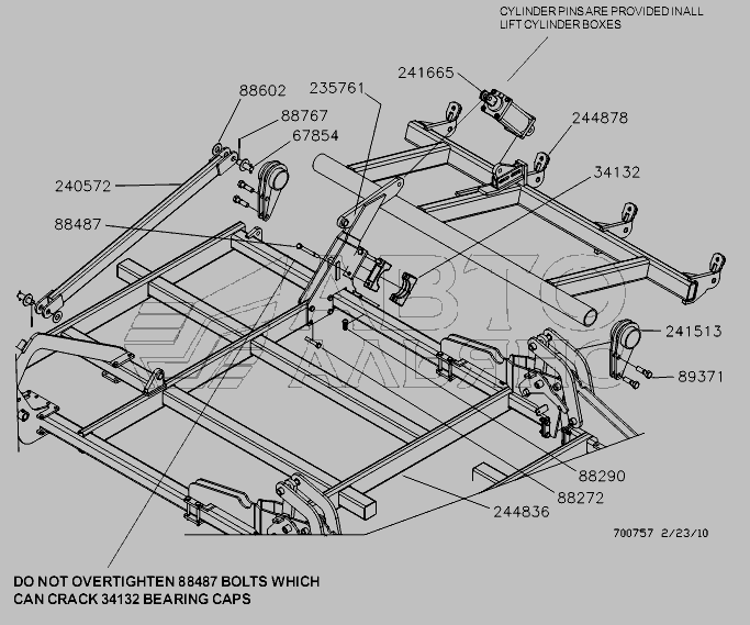 Схема RIGHT OUTER WING ASSEMBLY - 60 FT » Амити 5015/6015 Till Drill для Amity-5015/6015