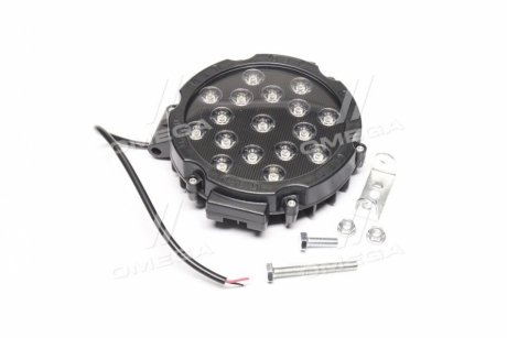 Фара LED кругл. 51W (17*3W) 202*160*65мм, широкий луч 12/24V 6000К Руслан комплект ФР-135 (фото 1)