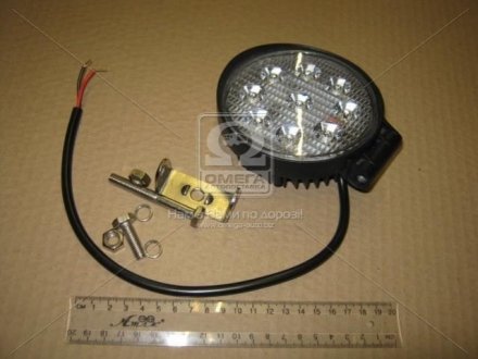 Фара LED круглая 27W, 9 ламп, 110*128мм, 1800Lm узкий луч 12/24V 6000K (ТМ) Jubana 453701074