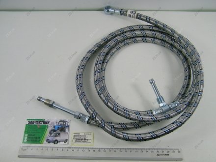 Топливопровод низкого давления в мет. оплетке 3 штуцера L=2700мм <> ДК 70-1101345-Б (фото 1)