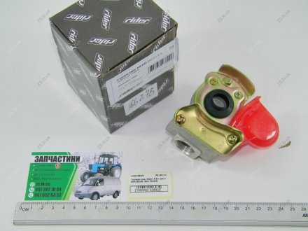 Головка соединительная тормозной системы прицепа М22x1.5 без клапана красная MERCEDES, MAN кран-груша пневматическая Rider RD 48014C (фото 1)