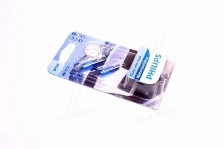 Лампа розжарювання W5W WhiteVision ultra 12V 5W W2, 1x9, 5d (+60) (3300K) 2шт. blister Philips 12961WVUB2