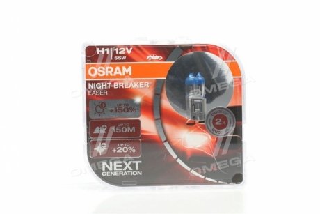 Лампа фарная H1 12V 55W P14,5s NIGHT BREAKER LASER next generation (+150) компл. OSRAM 64150NL-HCB