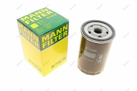 Фільтр масляний двигуна JAGUAR S, X-TYPE 2.0-3.0 99-09, LR DISCOVERY 4.0 05- (MANN) MANN-FILTER W719/36