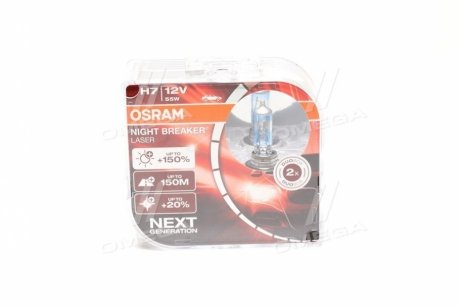 Лампа фарная H7 12V 55W PX26d NIGHT BREAKER LASER next generation (комплект) OSRAM 64210NL-HCB