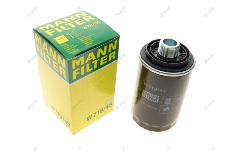 Фильтр масляный двигателя VW GOLF V, VI, T5, SKODA OCTAVIA II 1.8-2.0 TSI 07- (MANN) MANN-FILTER W719/45