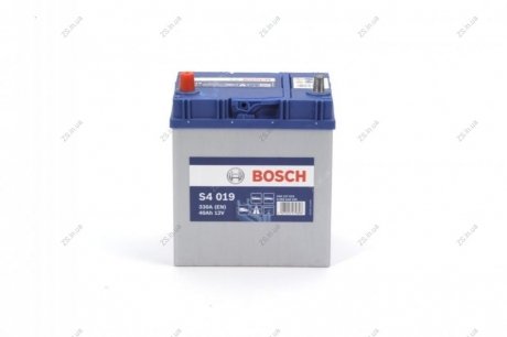 Акумулятор 40 Ah-12v (S4019) (187x127x227),L,EN330 (Азія) тонк.клеми !КАТ. -10% Bosch 0092S40190