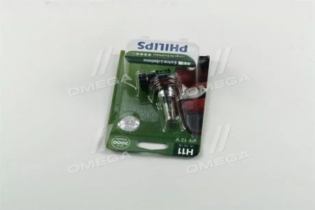 Лампа розжарювання H11 12V 55W PGJ19-2 LongerLife Ecovision 1шт blister Philips 12362LLECOB1