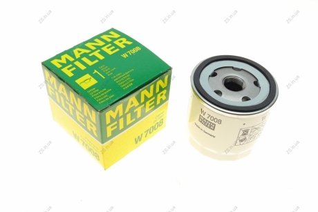 Фільтр масляний двигуна FORD FOCUS I, II, III 98-, FIESTA IV, V, VI 96- (MANN) MANN-FILTER W7008