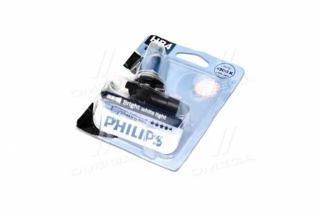 Лампа розжарювання HB4 12V 55W P22d Cristal Vision 1шт blister 4300K Philips 9006CVB1