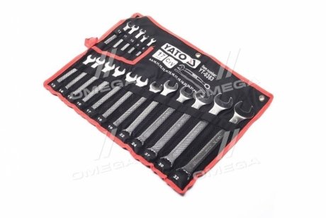 Ключи рожково накидные : М = 8-32 мм, Набор 17 шт. САТИН [3], компл(про-во) YATO YT-0363 (фото 1)