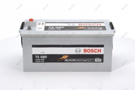 Аккумулятор 225Ah-12v (T5080) (518x276x242),полярность обратная (3),EN1150 Bosch 0092T50800