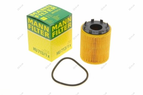 Фільтр масляний двигуна FIAT DOBLO 04-, OPEL ASTRA H 05- 1.3 CDTI (MANN) MANN-FILTER HU713/1X (фото 1)