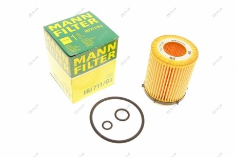 Фильтр масляный двигателя MB C (W204/205), E (S212/213) 180-350 08- (MANN) MANN-FILTER HU711/6Z