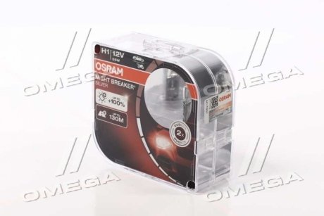 Лампа фарная H1 12V 55W P14,5s NIGHT BREAKER SILVER (+100) компл OSRAM 64150NBS-HCB