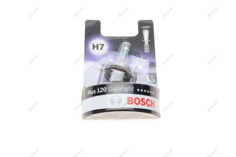 Лампа розжарювання H7 12V 55W PX26d GigaLight +120 (blister 1шт) Bosch 1 987 301 110