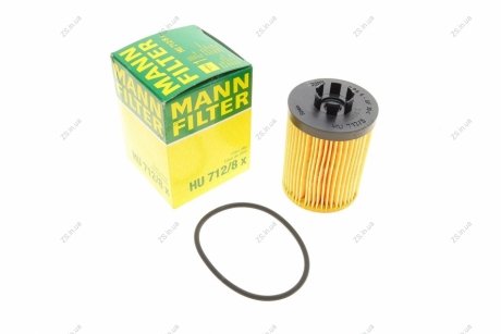 Фільтр масляний двигуна OPEL ASTRA G, H 98-, CORSA D, B, C 96- (MANN) MANN-FILTER HU712/8X