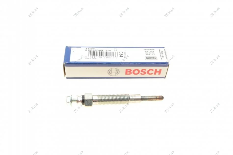 Свічка розжарювання GLP034 MITSUBISHI L200, HYUNDAI H-1 2.5 84-07 (пр-во BOSCH) Bosch 0250202094 (фото 1)