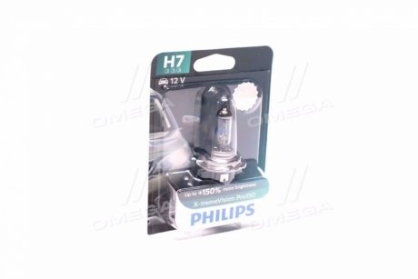 Лампа накаливания H7 X-tremeVision Pro150 +150 12V 55W PX26d Philips 12972XVPB1