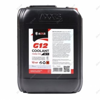 Антифриз RED G12 Сoolant Ready-Mix -36°C <> (красный) (Канистра 10кг) AXXIS P999-G12R RDM10