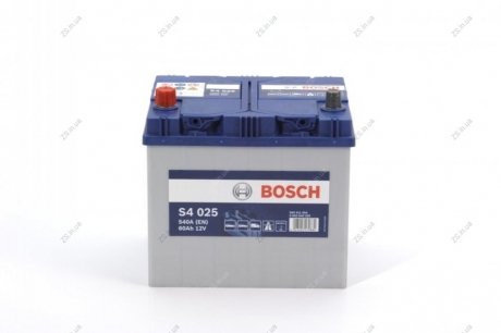 Акумулятор 60 Ah-12v (S4025) (232x173x225),L,EN540(Азія) !КАТ. -20% Bosch 0092S40250