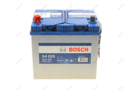 Аккумулятор 60 Ah-12v (S4025) (232x173x225),L,EN540(Азия) !КАТ. -20% Bosch 0092S40250