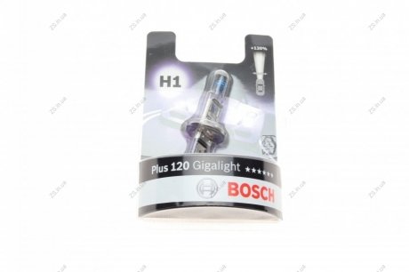 Лампа розжарювання H1 12V 55W GigaLight +120 (blister 1шт) () Bosch 1 987 301 108