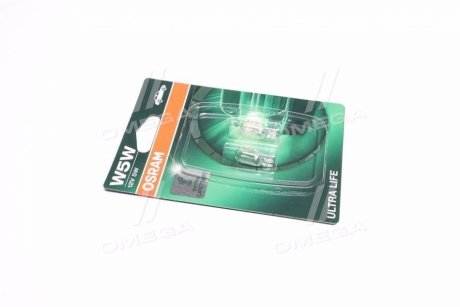 Лампа накаливания W5W 12V 5W W2,1x9,5d Ultra Life (компл.) OSRAM 2825ULT-02B