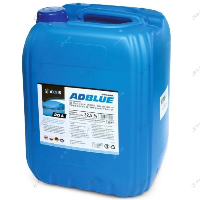 Рідина AdBlue для зниження викидів систем SCR (сечовина) <> 20 л AXXIS 501579 AUS 32 (фото 1)