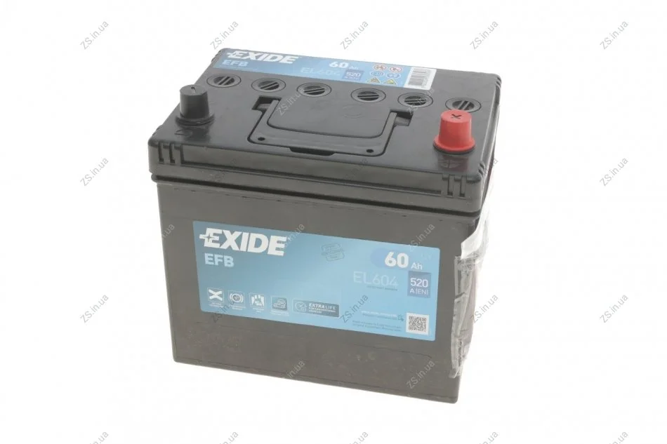 Акумулятор 60Ah-12v Exide START-STOP EFB (230х173х222), R, EN520 Азія EXIDE EL604 (фото 1)