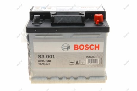 Акумулятор 41 Ah-12v (S3001) 40 (207x175x175),R,EN360 !КАТ-10% Bosch 0092S30010