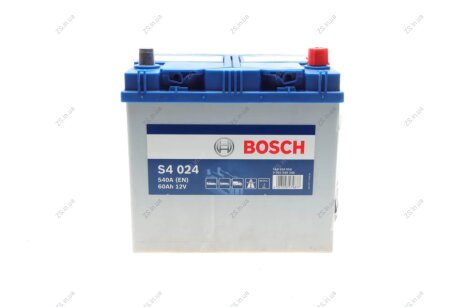 Акумулятор 60Ah-12v (S4024) (232x173x225),R,EN540 Азія Bosch 0092S40240