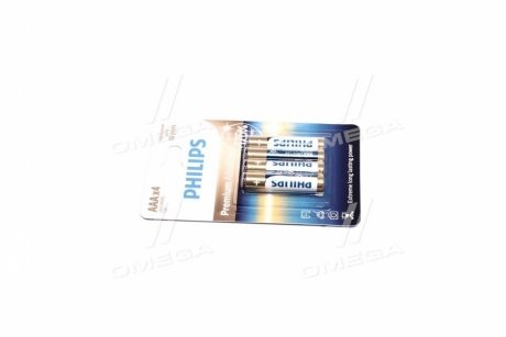 Батарейка LR03/AAA Premium Alkaline Blister 4шт Philips LR03M4B/10 (фото 1)