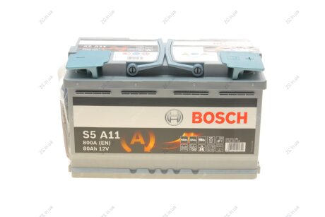 Аккумулятор 80Ah-12v AGM (S5A11) (315x175x190),R,EN800 Bosch 0092S5A110