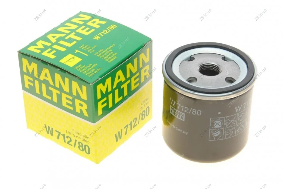 Фільтр масляний двигуна SAAB 9000 2.0-2.3 84-98 (пр-во MANN) MANN-FILTER W712/80 (фото 1)