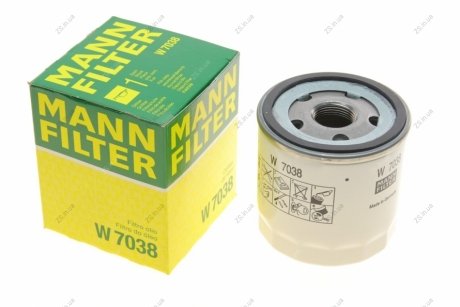 Фільтр масляний FORD TRANSIT 2.0 TDCI ECOBLUE 16- (MANN) MANN-FILTER W7038