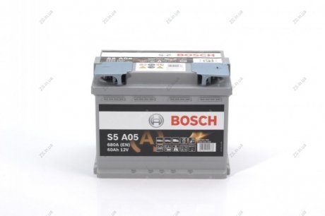 Акумулятор 60Ah-12v AGM (S5A05) (242х175х190),R,EN680 Bosch 0092S5A050