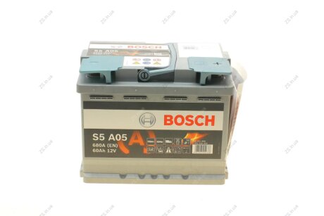 Аккумулятор 60Ah-12v AGM (S5A05) (242х175х190),R,EN680 Bosch 0092S5A050